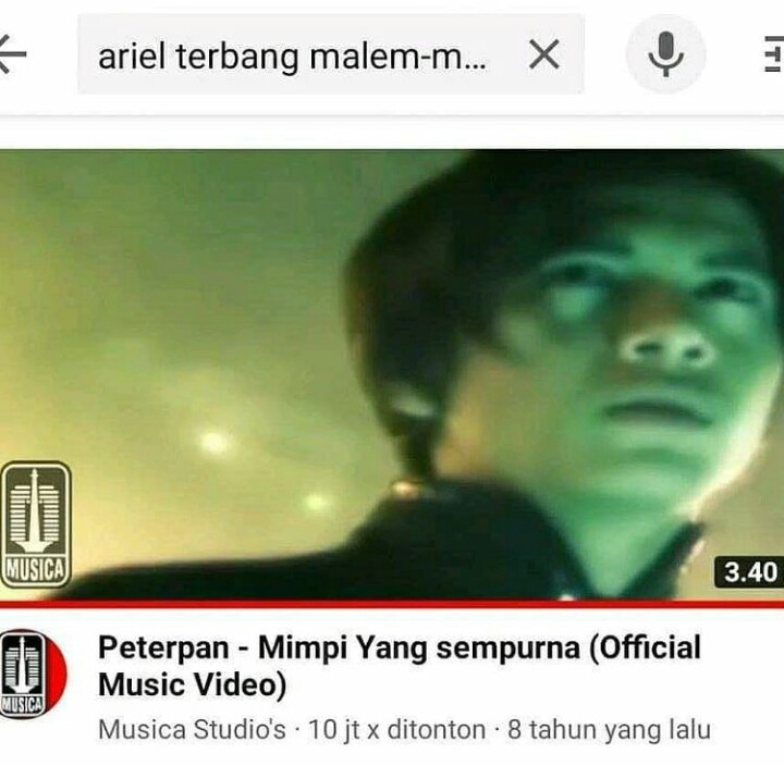 Pakai nama Ariel, ini 8 keywords kocak untuk cari judul lagu Peterpan
