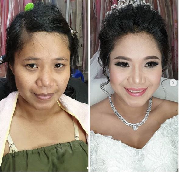 Perubahan mengagumkan 15 wajah pengantin sebelum dan sesudah make up