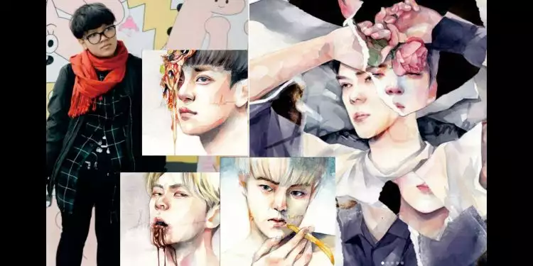 7 Karya seniman penggila idol K-Pop ini bikin bertanya-tanya maknanya