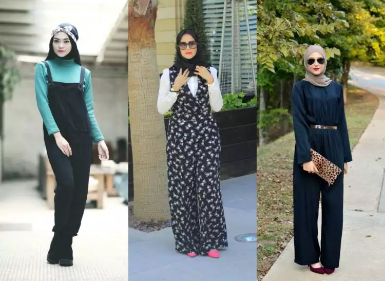 4 Inspirasi jumpsuit dan hijab yang bikin tampilanmu makin kece