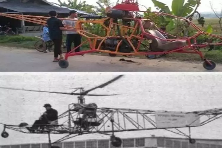 Pemuda tukang bengkel di Aceh bikin helikopter dari mesin bekas
