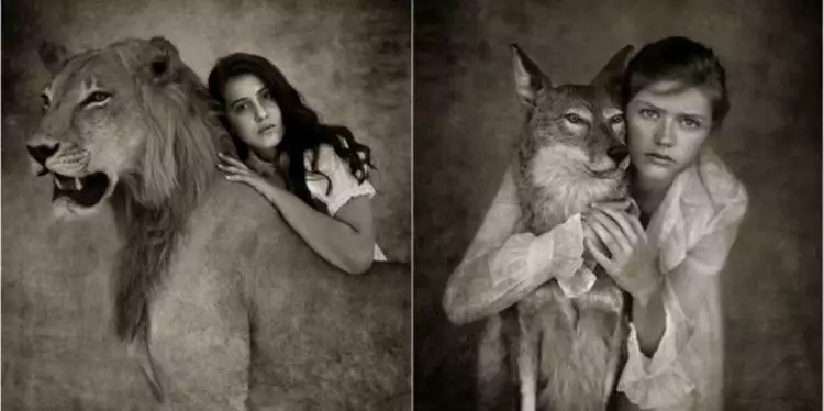 10 Foto hitam putih kedekatan manusia & hewan liar, ngeri-ngeri sedap