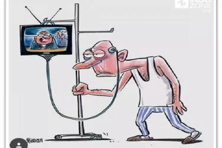 3 Karikatur ini menjelaskan betapa buruknya pengaruh televisi, waspada