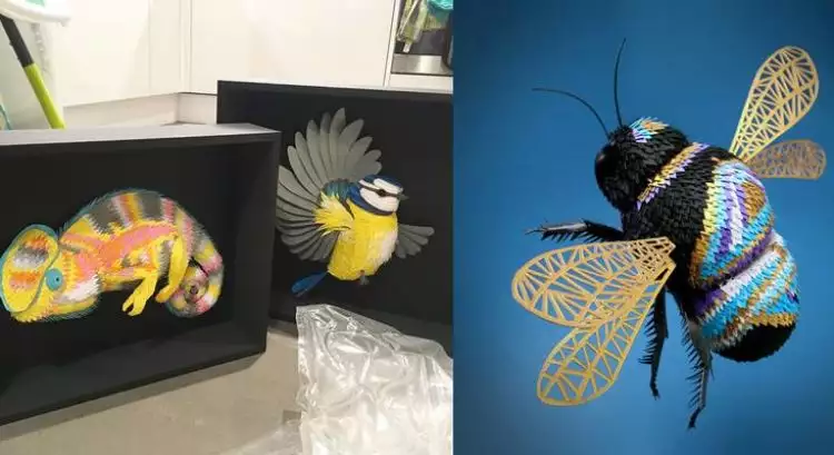 Karya 3D ini dibuat dari ratusan potongan kecil kertas, keren abis!
