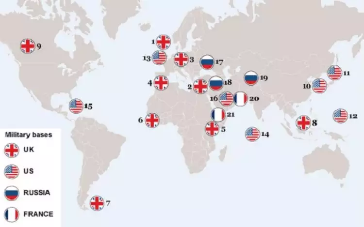 10 Negara ini punya pangkalan militer di luar negaranya