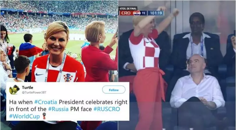 10 Foto Kolinda G Kitarovi? Presiden Kroasia viral di Piala Dunia 2018