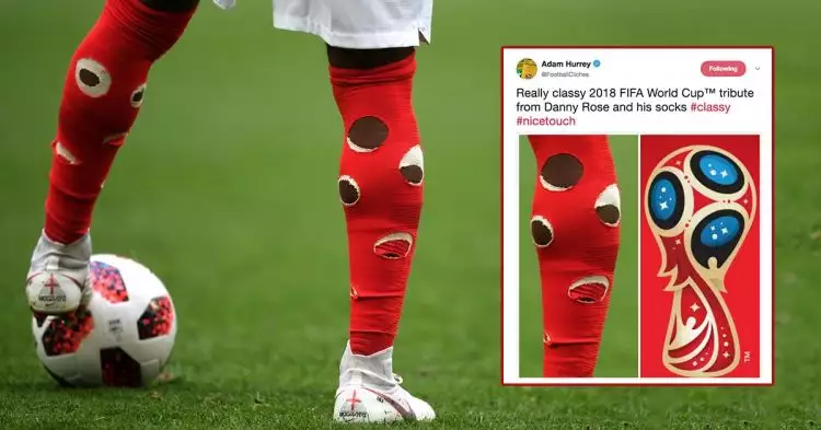 Reaksi warganet soal kaos kaki bolong Danny Rose di Piala Dunia 2018