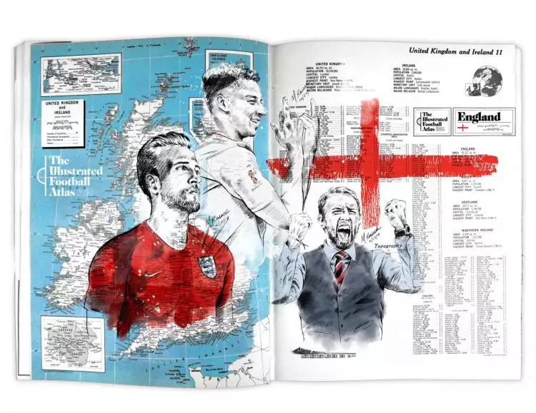 12 Sketsa pesepak bola dunia ini dilukis di atas peta negaranya