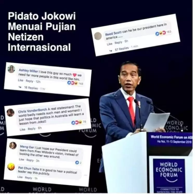 Pidato Jokowi di World Ekonomi Forum tuai pujian netizen internasional