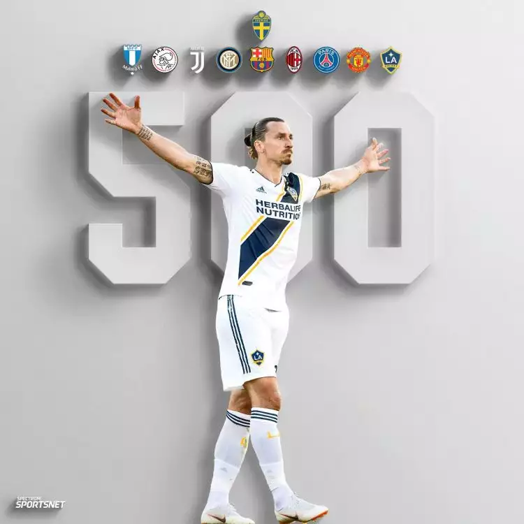 Cetak gol karir ke 500, Zlatan Ibrahimovic bikin gol keren ini