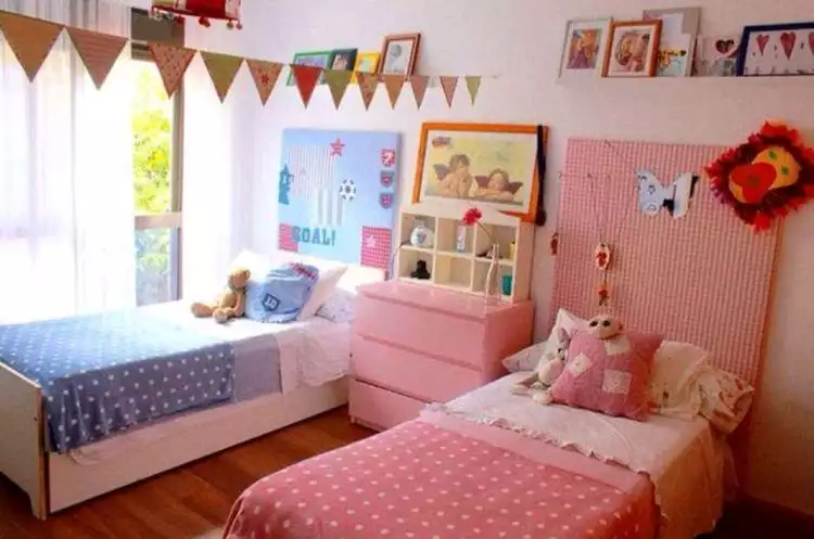 14 Desain kamar tidur anak yang digunakan bersama, unik & nyaman