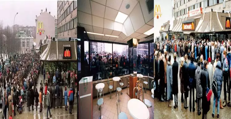 Foto bersejarah McDonalds pertama kali buka di Moskow, antreannya wow!