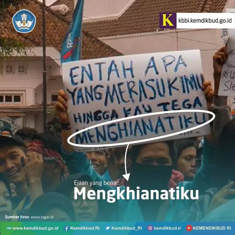 Salah ejaan, 5 poster demonstran ini dikoreksi oleh Kemendikbud