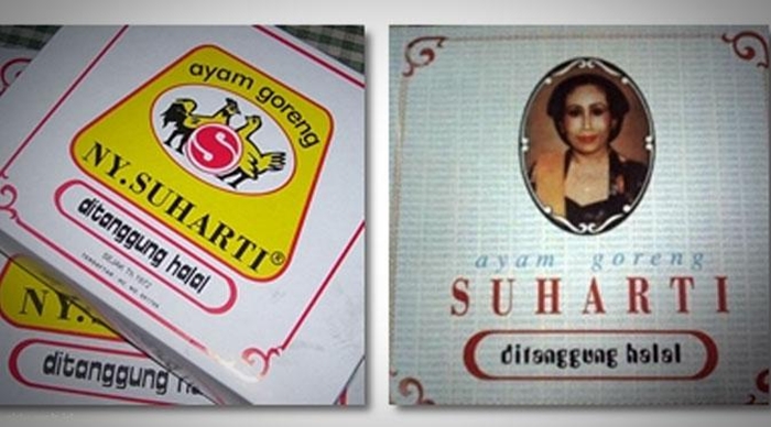 Dua logo 'Ayam Goreng Suharti' ini mana yang asli?
