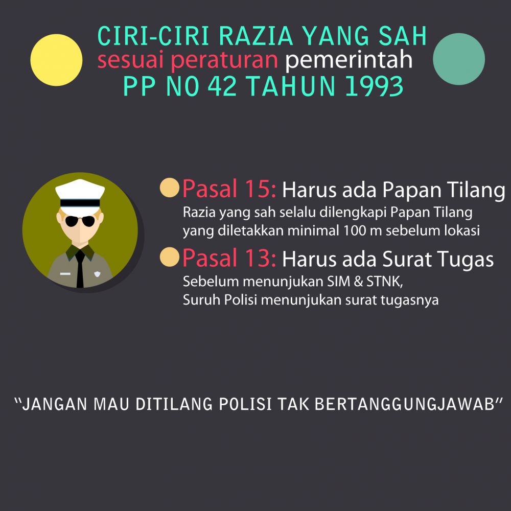 Ini ciri-ciri razia lalu lintas oleh polisi yang sah dan legal