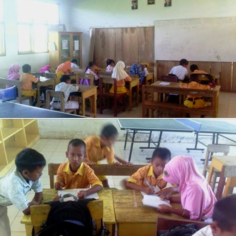 Di pelosok desa tak berlistrik ini, murid belajar pagi-siang-malam