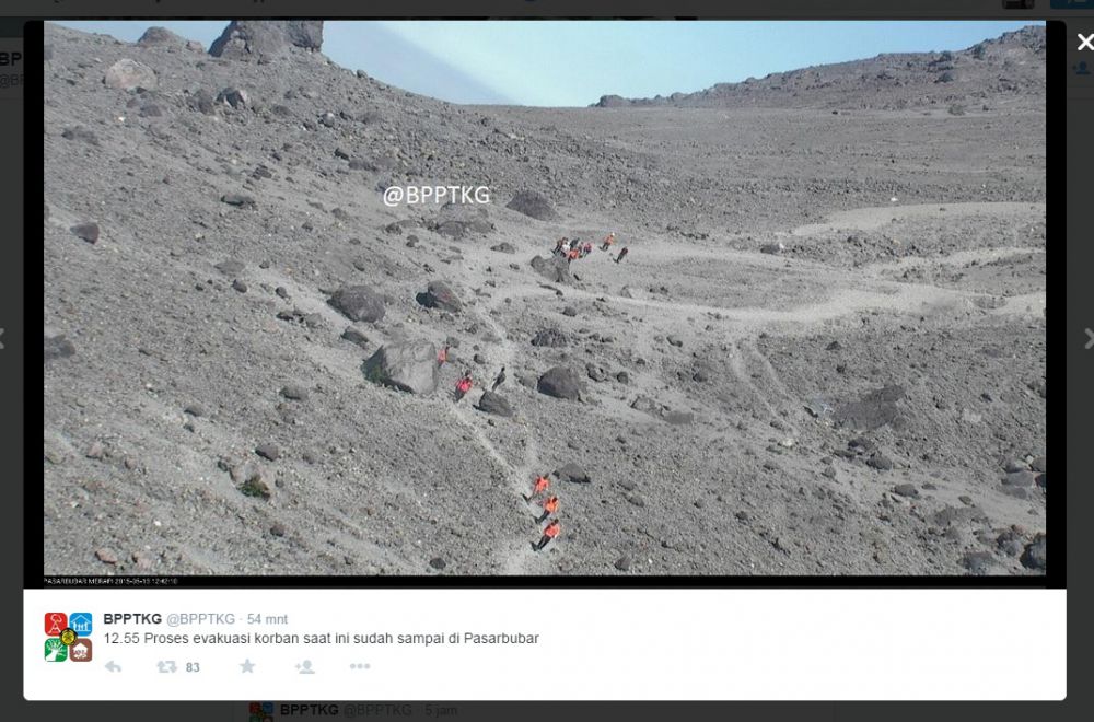 Eri Yunanto berhasil diturunkan dari kawah Merapi