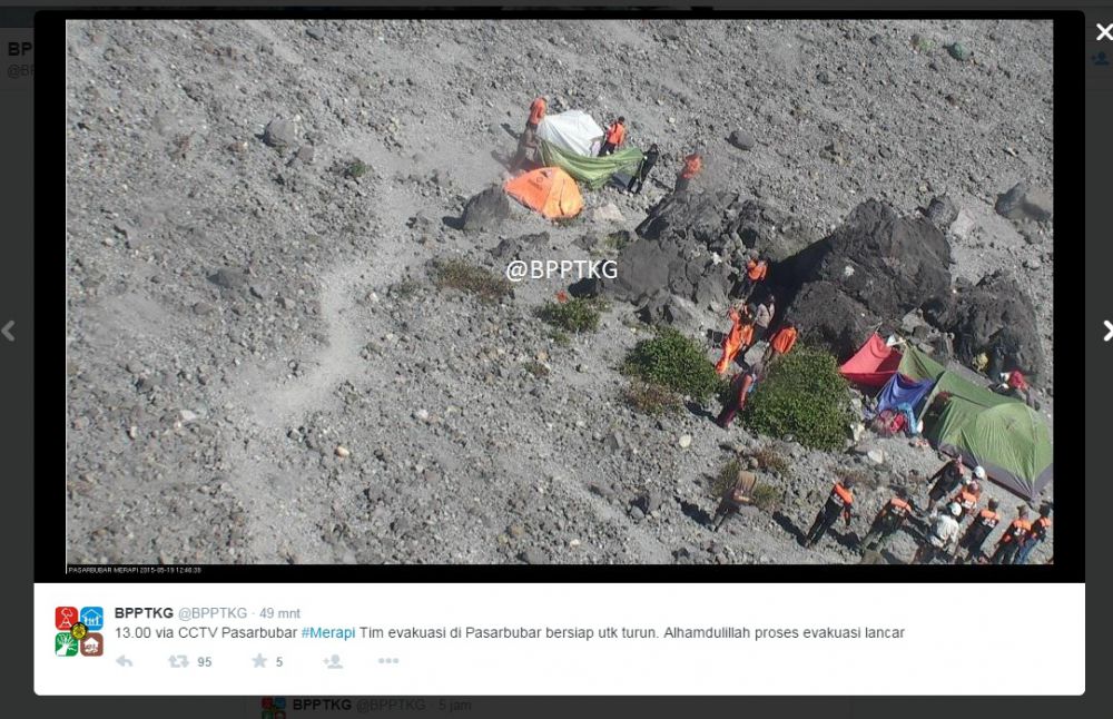 Eri Yunanto berhasil diturunkan dari kawah Merapi