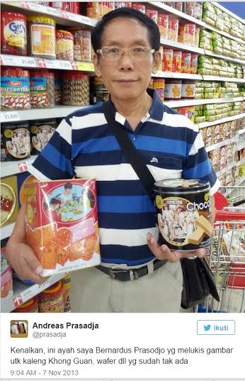 Pria ini ciptakan gambar keluarga di biskuit Khong Guan, legendaris!