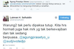 Menag: Tak perlu memaksa tutup warung di bulan puasa