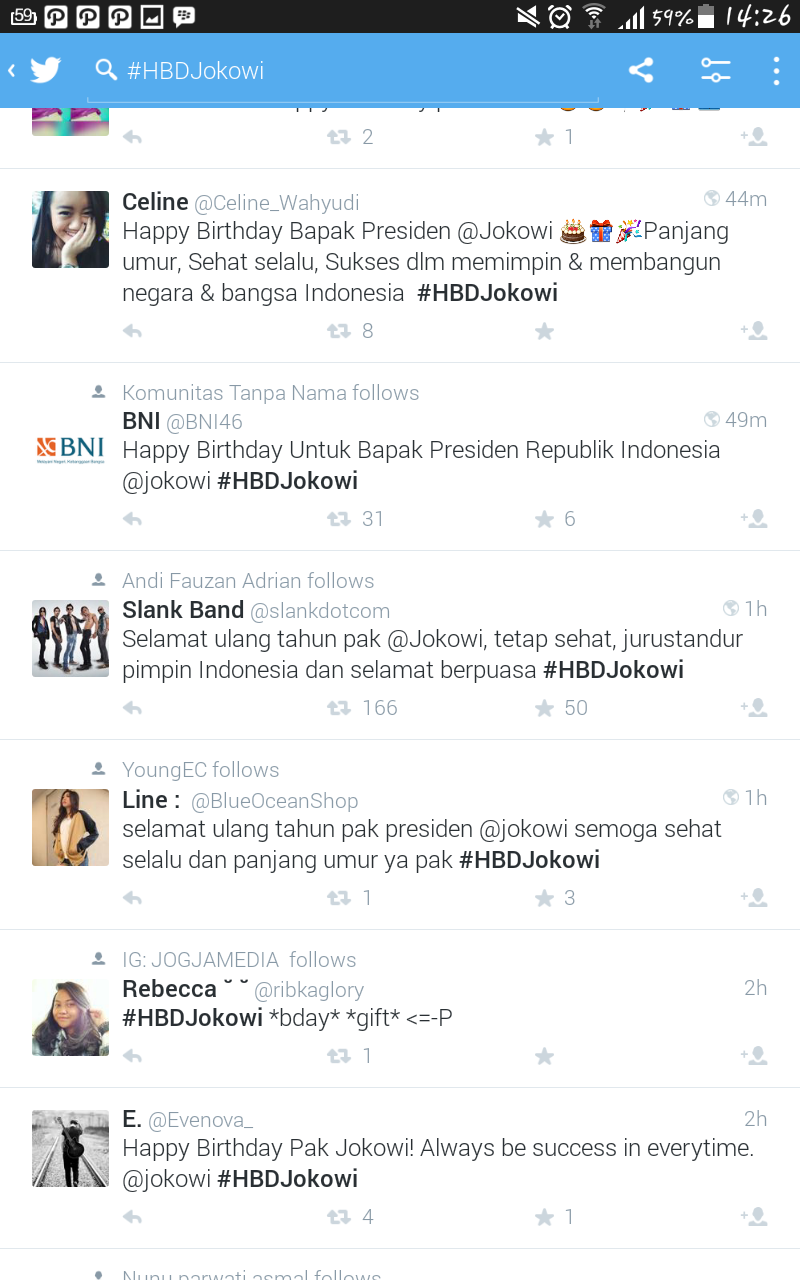 #HBDJokowi jadi trending topik dunia