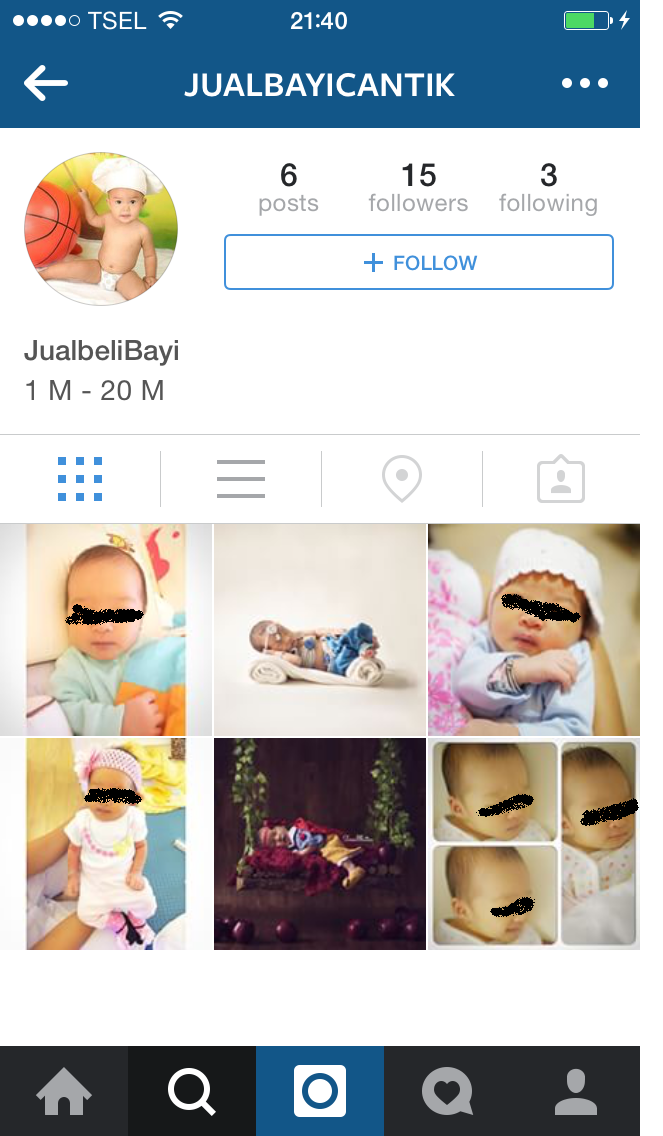 Hati-hati! Akun Instagram jual bayi masih ada yang aktif
