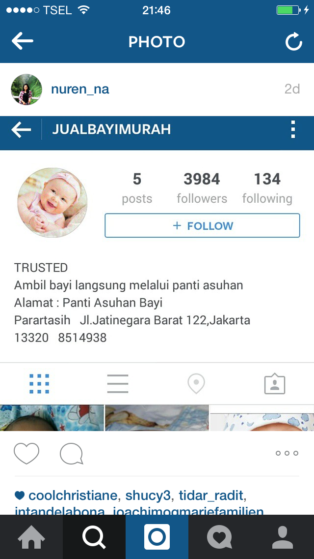 Hati-hati! Akun Instagram jual bayi masih ada yang aktif