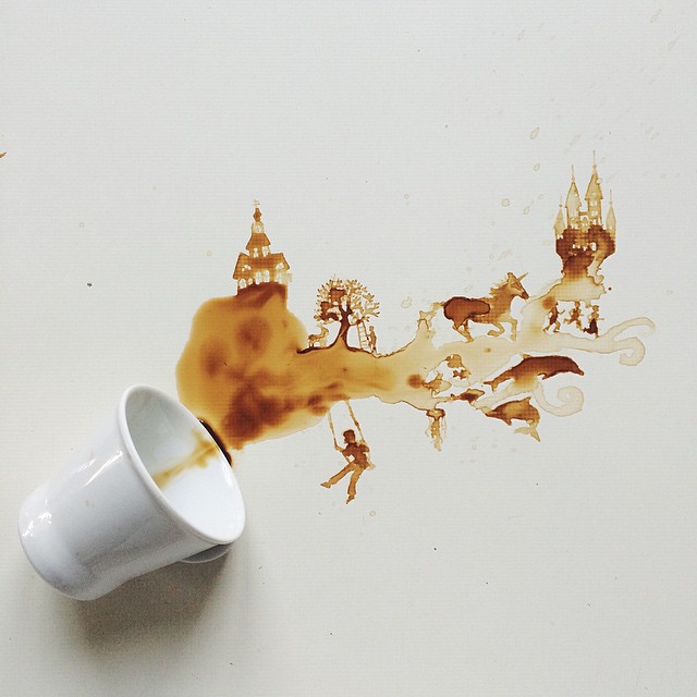 Wanita ini 'menyulap' kopi jadi karya seni visual, keren!