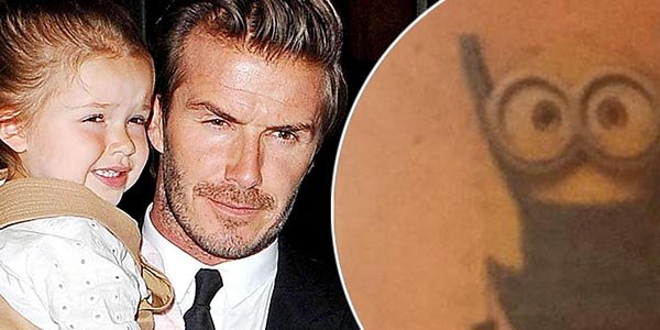 Tato baru David Beckham bergambar Minnion, lucu ya?