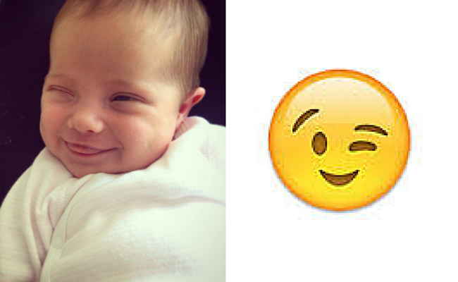 9 Ekspresi bayi yang mirip banget sama emoticon, gemes