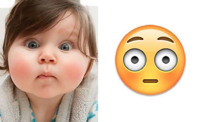 9 Ekspresi bayi yang mirip banget sama emoticon, gemes