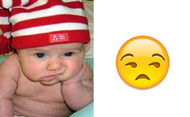 9 Ekspresi bayi yang mirip banget sama emoticon, gemes