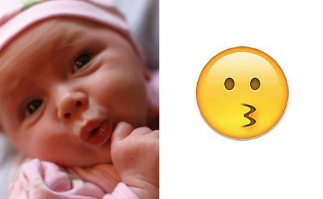 9 Ekspresi bayi yang mirip banget sama emoticon, gemes