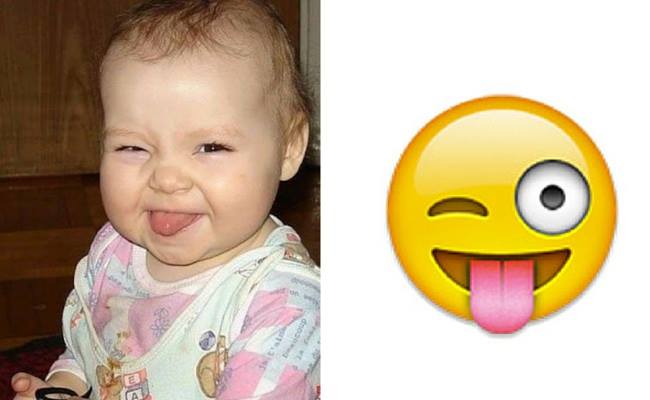 9 Ekspresi bayi yang mirip banget sama emoticon, gemes
