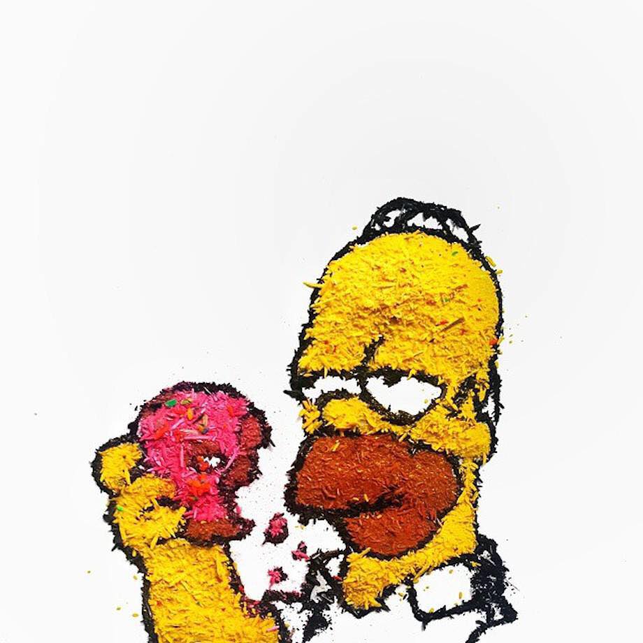 12 Gambar ini terbuat dari sisa serutan pensil