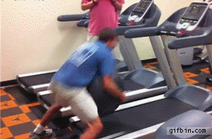 6 Tingkah konyol orang jatuh dari treadmill 