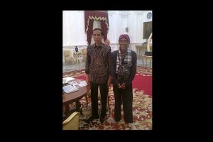 Yudi akhirnya bertemu Presiden setelah naik egrang Jogja-Jakarta