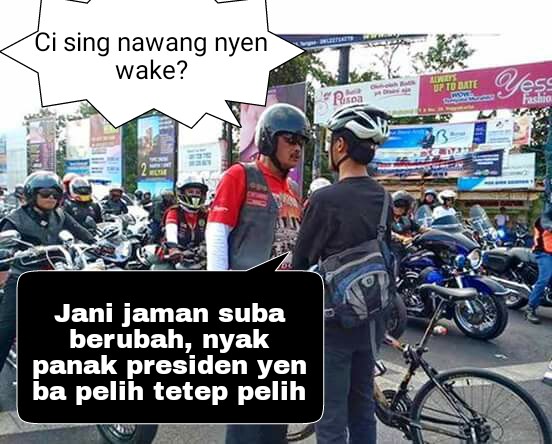 Meme-meme puji sikap heroik pengendara sepeda penghadang moge