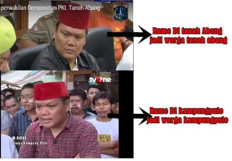 Netizen bingung, pria ini warga Tanah Abang atau Kampung Pulo sih?