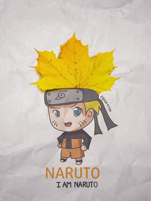 Seniman ini buat ilustrasi Naruto dari benda di sekitarnya