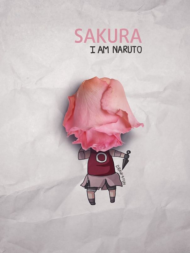 Seniman ini buat ilustrasi Naruto dari benda di sekitarnya