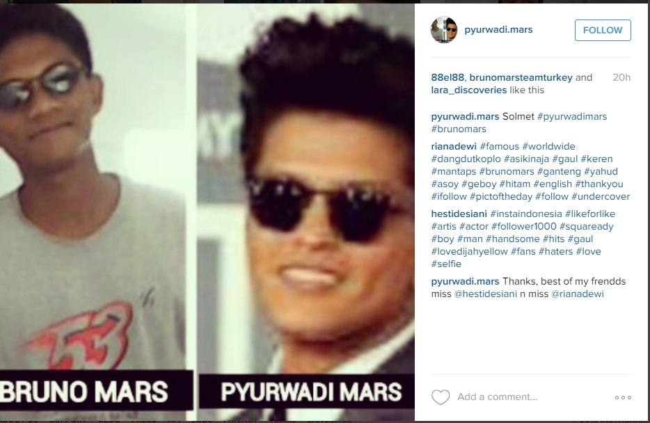 Wah, ternyata Bruno Mars punya 'kembaran' di Indonesia