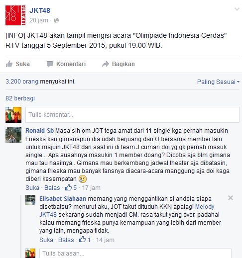 14 Tipe fans JKT48 dilihat dari komentar Facebook, nomor 10 lucu! 14 Tipe fans JKT48 dilihat dari komentar Facebook, nomor 10 lucu!