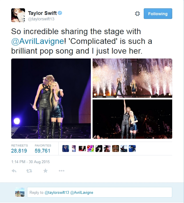 Yeah, Taylor Swift dan Avril Lavigne 'baikan'!