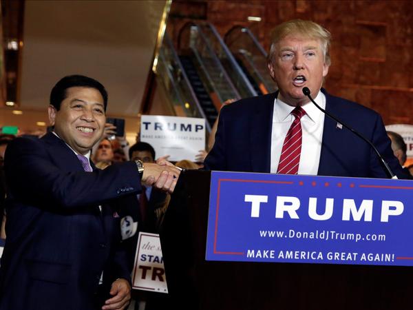 Ekspresi Setya Novanto dan Fadli Zon saat bertemu Donald Trump Ekspresi Setya Novanto dan Fadli Zon saat bertemu Donald Trump