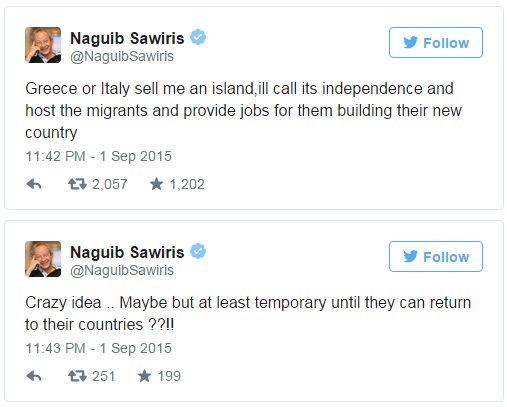 Miliarder Mesir akan beli pulau untuk tampung imigran Miliarder Mesir akan beli pulau untuk tampung imigran