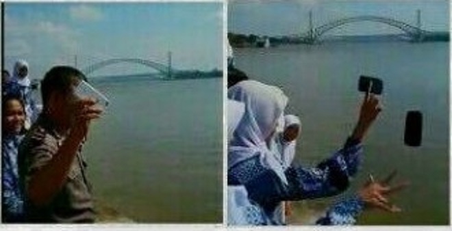 Langgar perjanjian, puluhan ponsel siswa dilarung ke sungai!