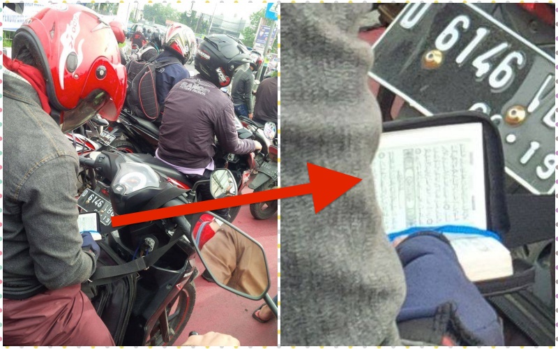 Kebiasaan pengendara saat berhenti di lampu merah Kebiasaan pengendara saat berhenti di lampu merah