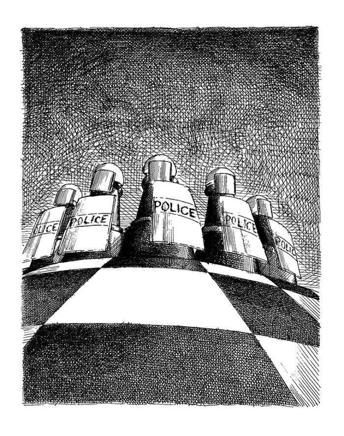 Seniman ini bawa misi perdamaian lewat karikatur bidak-bidak catur