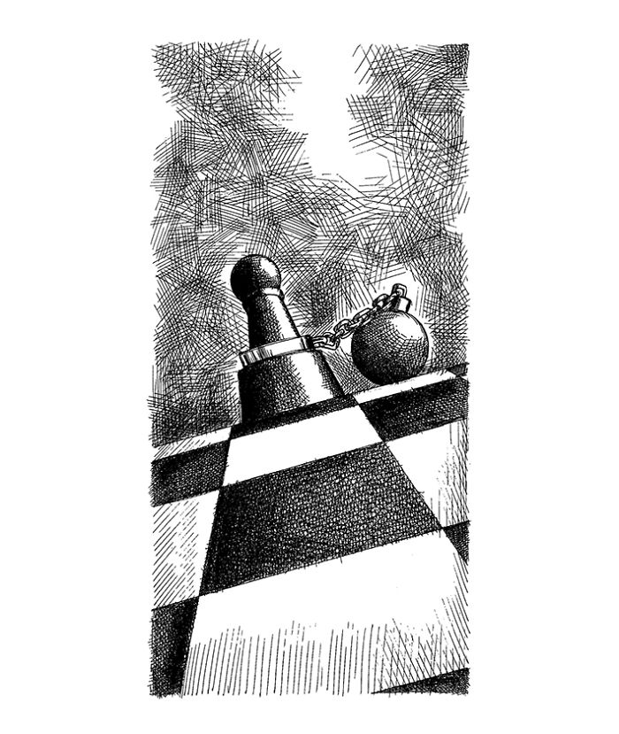 Seniman ini bawa misi perdamaian lewat karikatur bidak-bidak catur